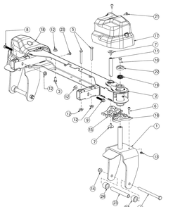 Front Axle Diagram and Parts List for RZT-S50KH (17ARCBDQ056)(2017) Cub Cadet Lawn Tractor
